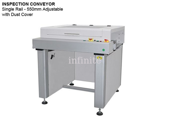 Trasportatore di ispezione PCB a binario singolo 220 V Larghezza massima PCB di fascia alta 550 mm
