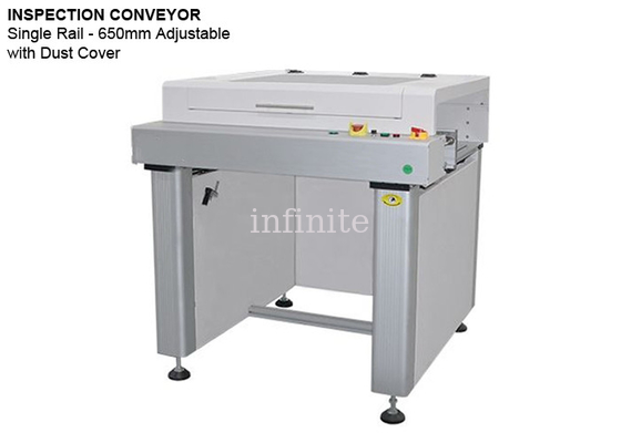 Trasportatore di ispezione SMT a binario singolo larghezza 650 mm con copertura antipolvere