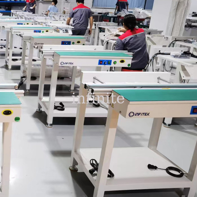 1.5 Meter Single Rail Normal Smt Pcb Conveyor 460mm Max Larghezza Regolazione della larghezza del binario motorizzato
